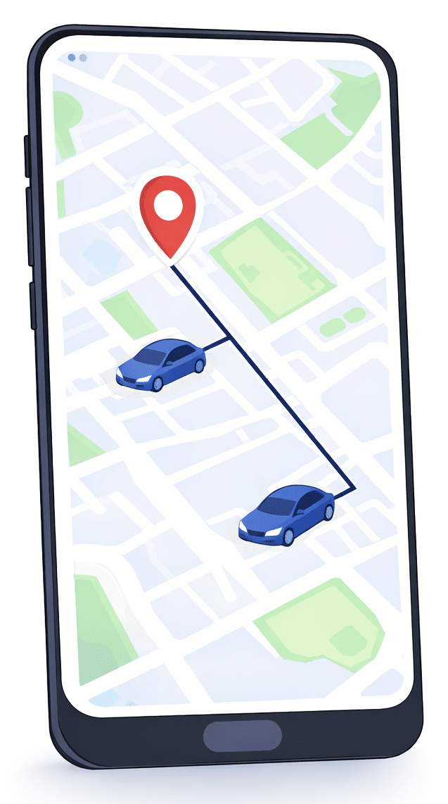 GPS tracking map on smartphone